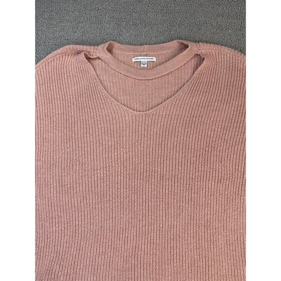 American Eagle Sweater Choker V Neck Ribbed Pink Size Medium - Picture 3 of 7